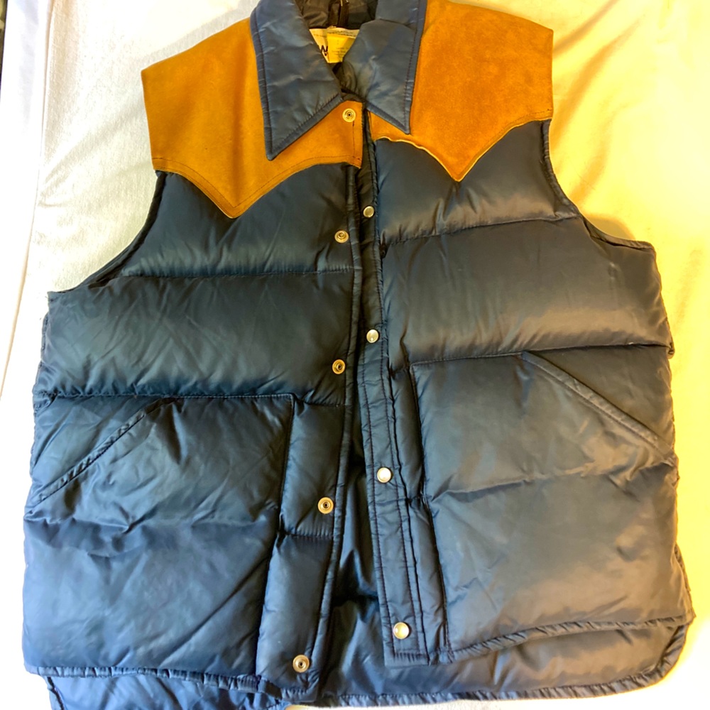 1970s vintage Woolrich down leather vest